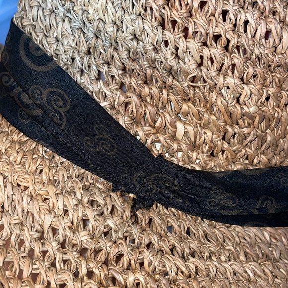 Walt Disney World Straw Hat Adult size with Mickey Head fabric band around hat - Picture 10 of 15